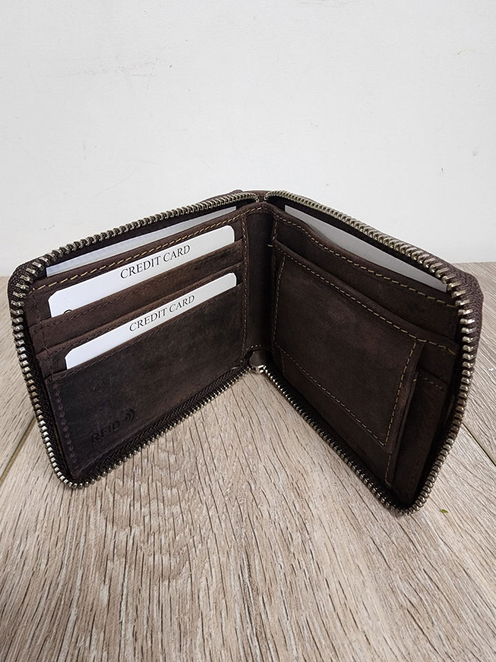 Gents Zip Leather Wallet - eKo NZ -