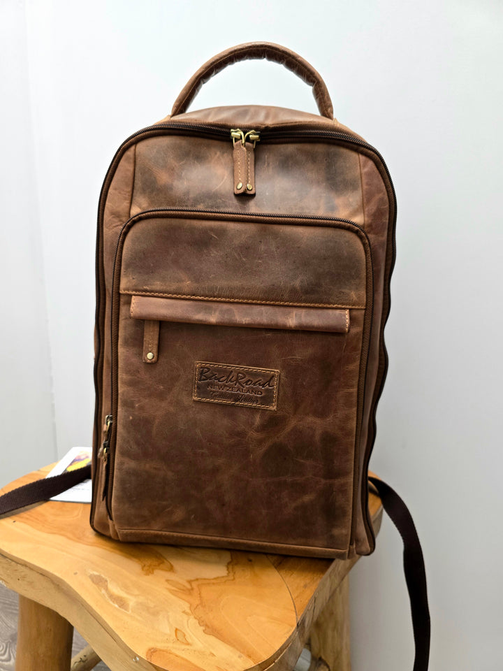 Leather Back Road Backpack