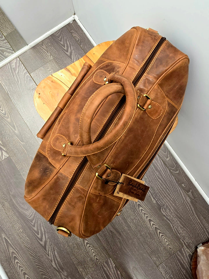 Leather Back Road Overnight Bag