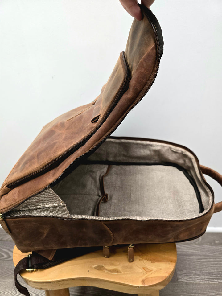 Leather Back Road Backpack