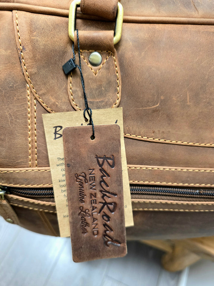 Leather Back Road Overnight Bag