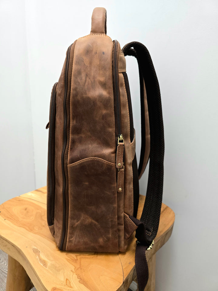 Leather Back Road Backpack