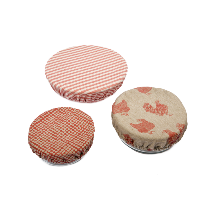 R&H Food Cover Gingham - Fig Pink