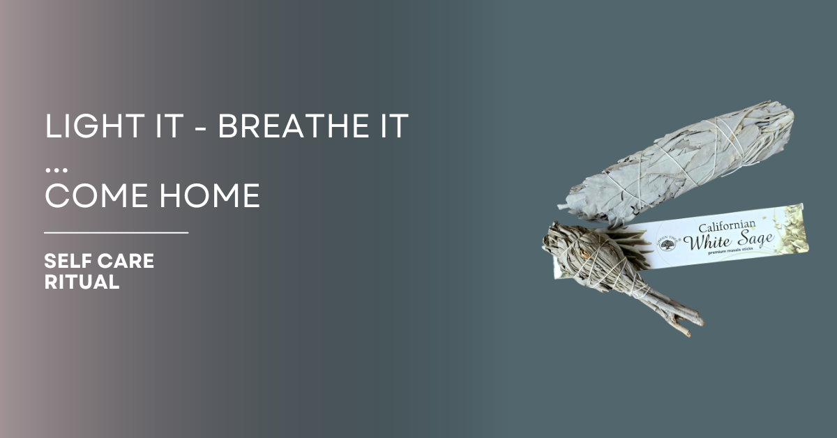 White sage smudge sticks - quote "Light it breathe it come home"