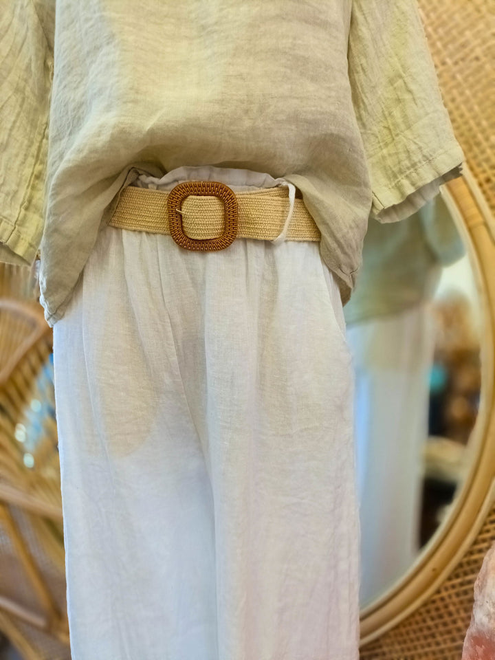 Belted Linen Pantalones - eKo NZ - 