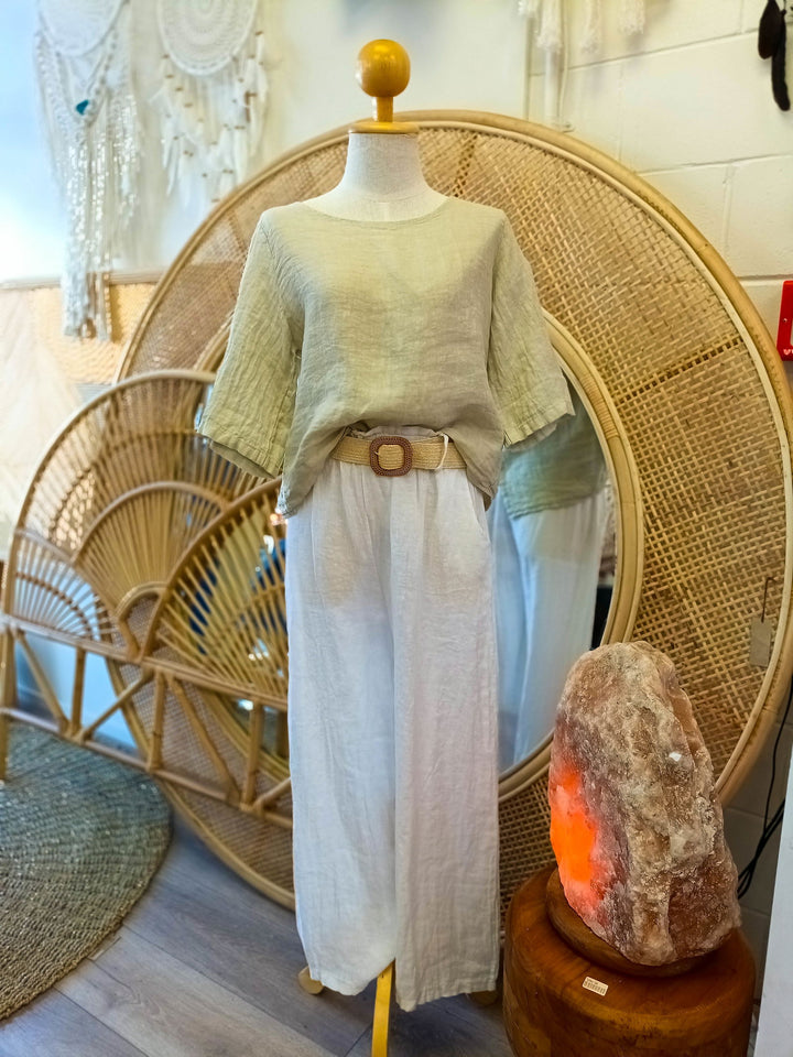 Belted Linen Pantalones - eKo NZ - 