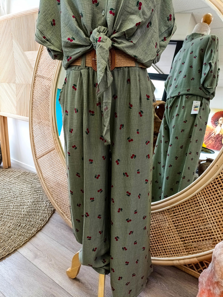 Cherry Belted Pants - eKo NZ - 