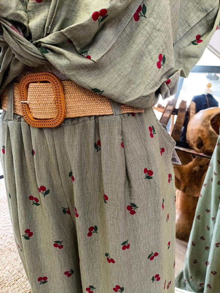 Cherry Belted Pants - eKo NZ - 