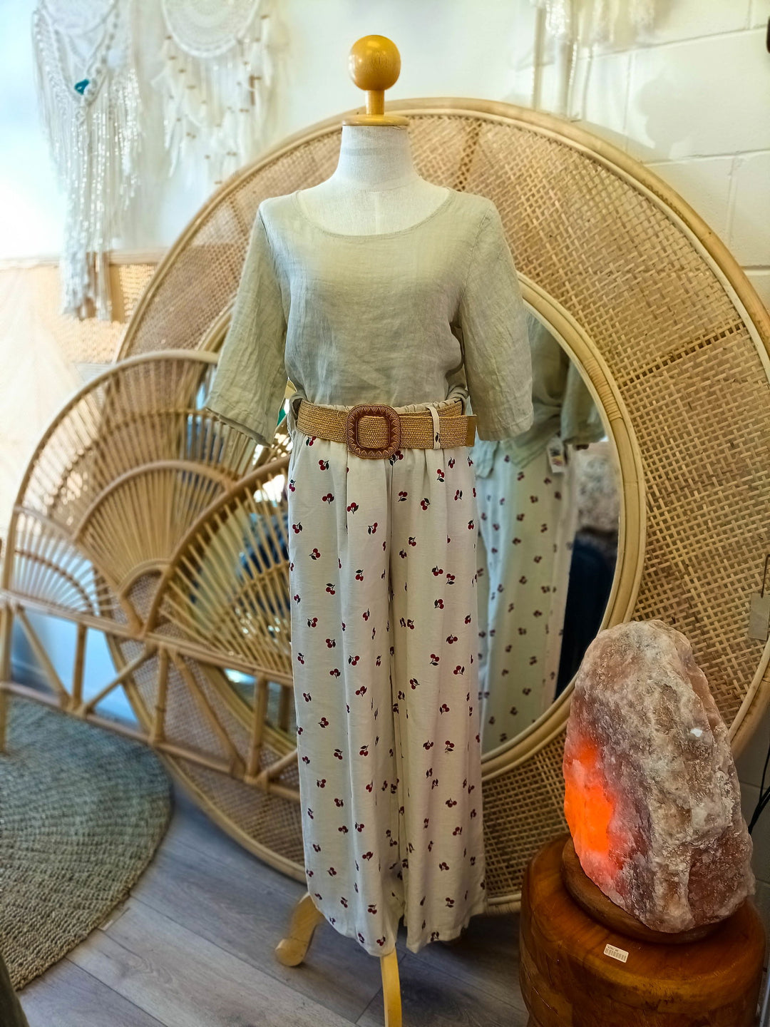 Cherry Belted Pants - eKo NZ - 