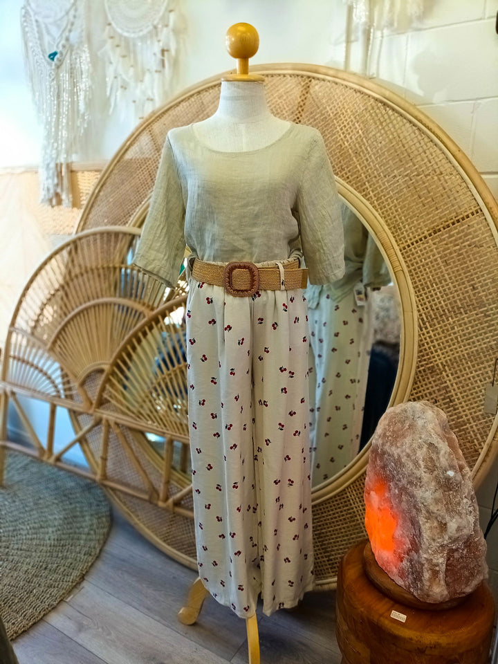 Cherry Belted Pants - eKo NZ - 