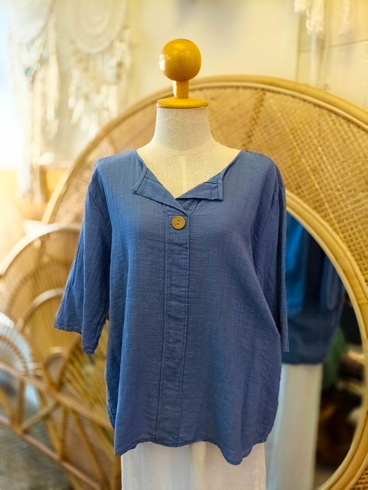 Cotton Button Top - eKo NZ - 