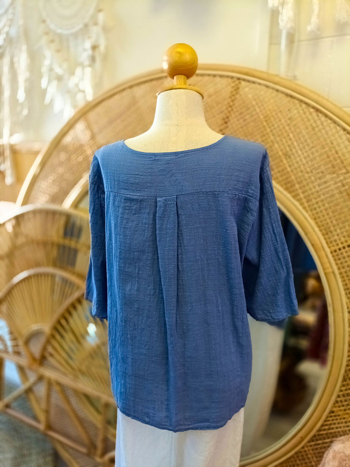 Cotton Button Top - eKo NZ - 