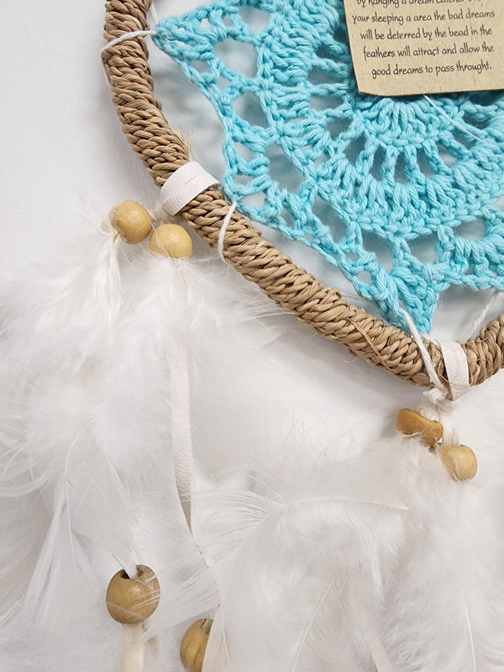 Dreamcatcher Heart Feather Rattan 12cm - eKo NZ - 