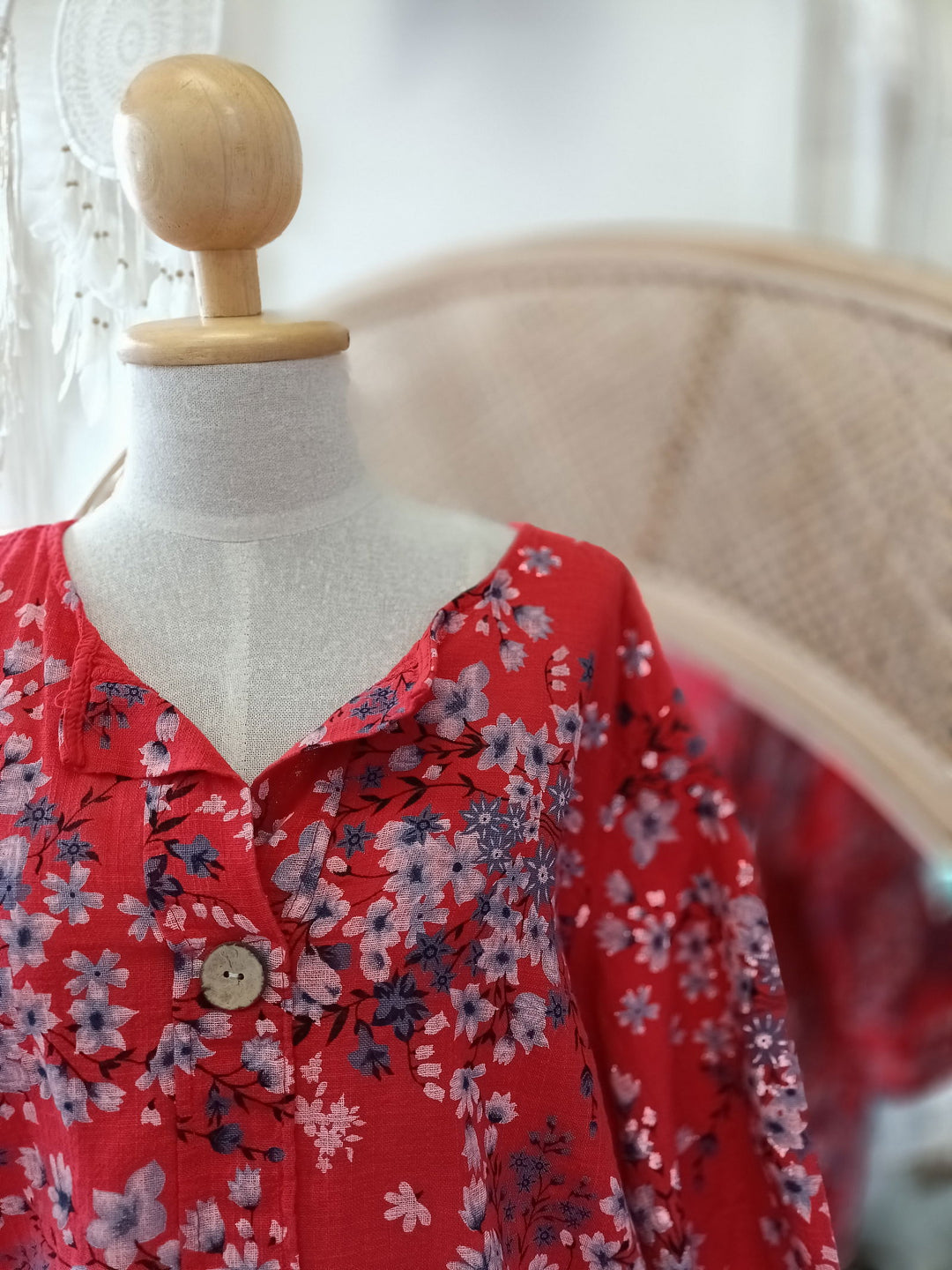 Floral Cotton Button Top - eKo NZ - 