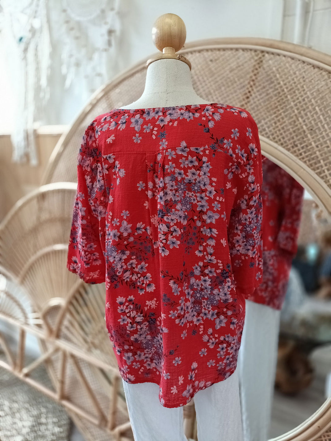 Floral Cotton Button Top - eKo NZ - 
