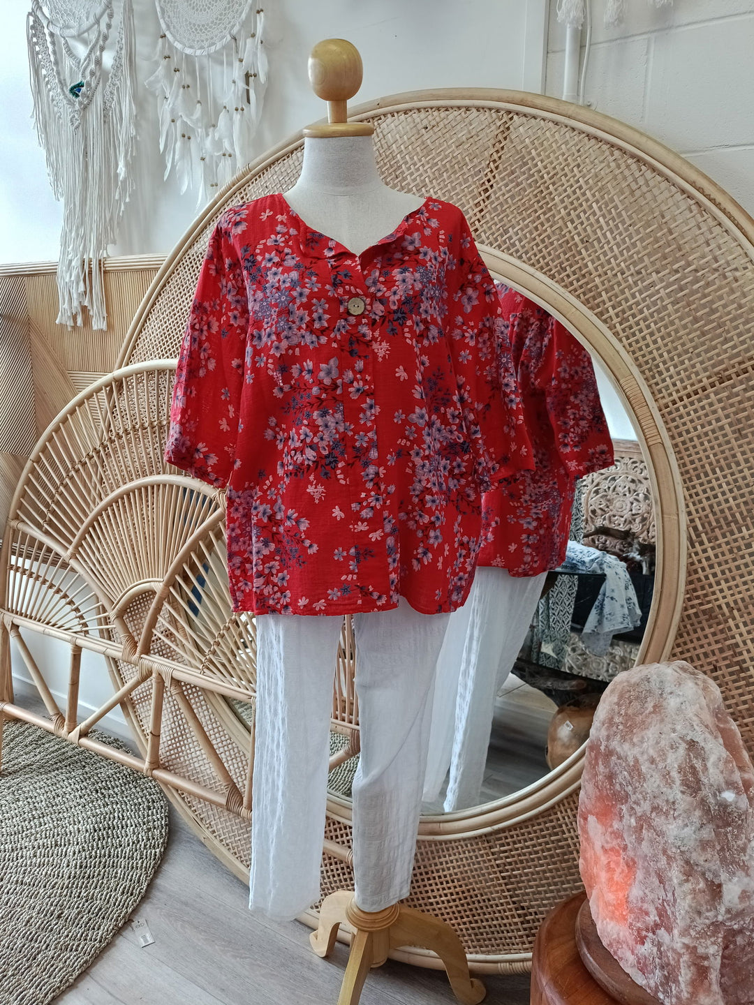 Floral Cotton Button Top - eKo NZ - 