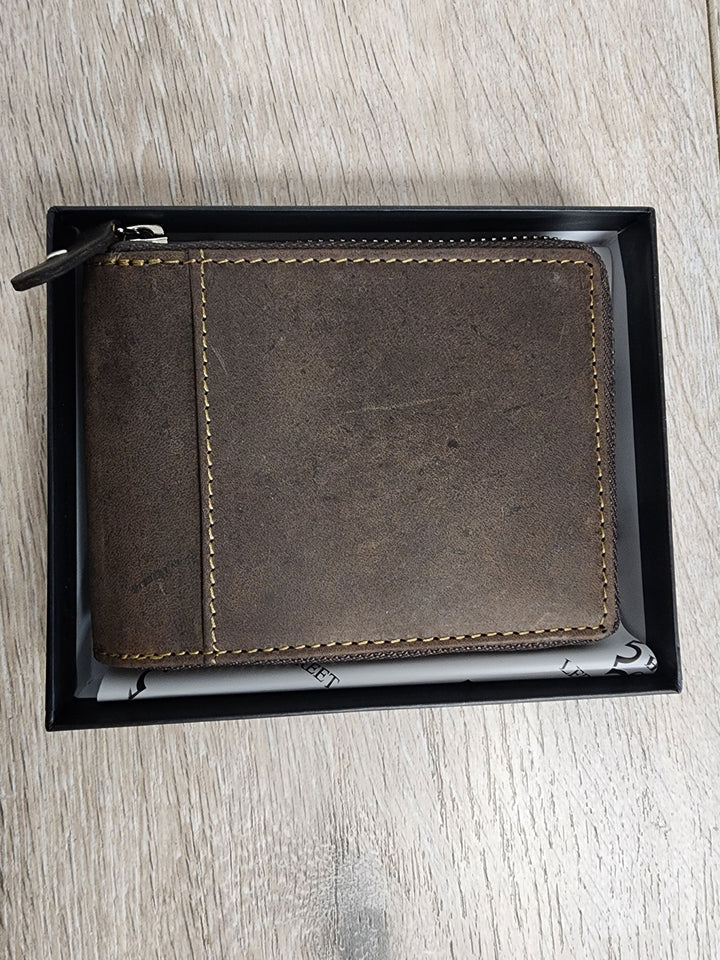 Gents Zip Leather Wallet - eKo NZ - 