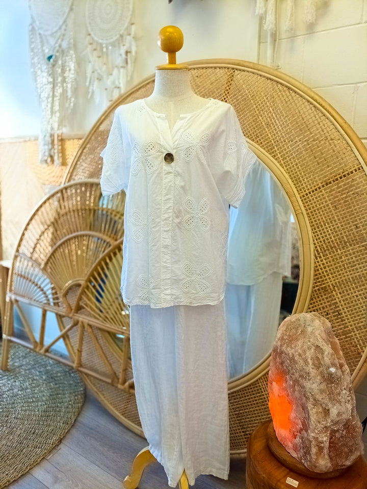 Hanford Button Top - eKo NZ - 