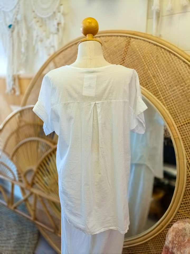 Hanford Button Top - eKo NZ - 