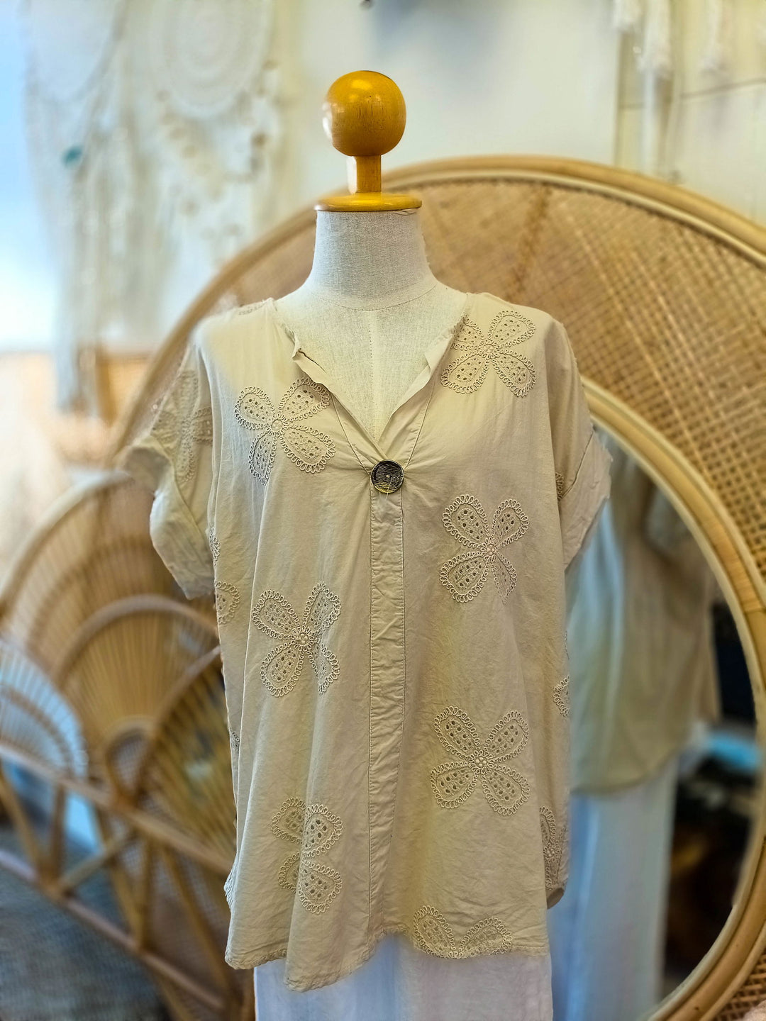 Hanford Button Top - eKo NZ - 