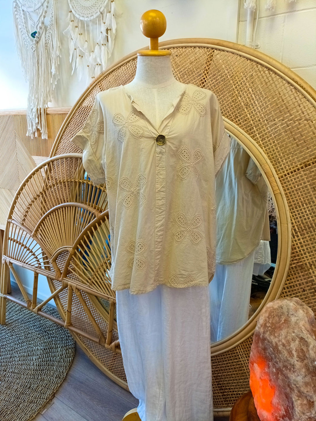 Hanford Button Top - eKo NZ - 