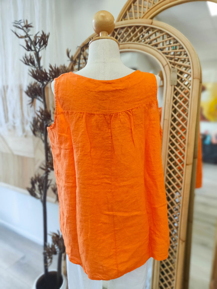 Lila Linen Singlet - eKo NZ - 