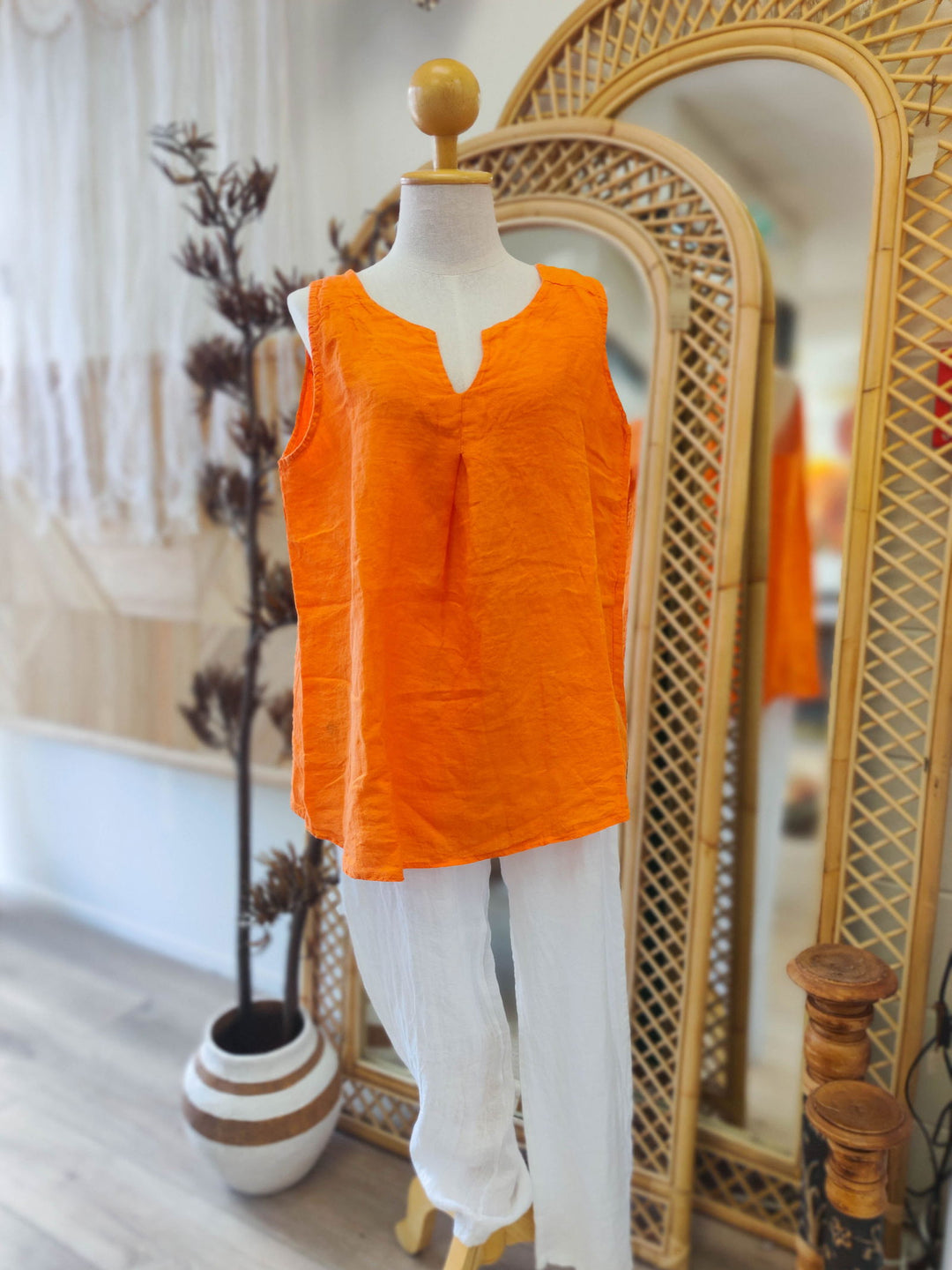 Lila Linen Singlet - eKo NZ - 