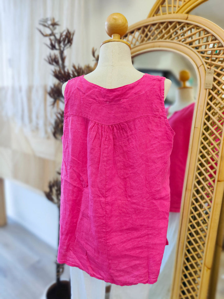Lila Linen Singlet - eKo NZ - 
