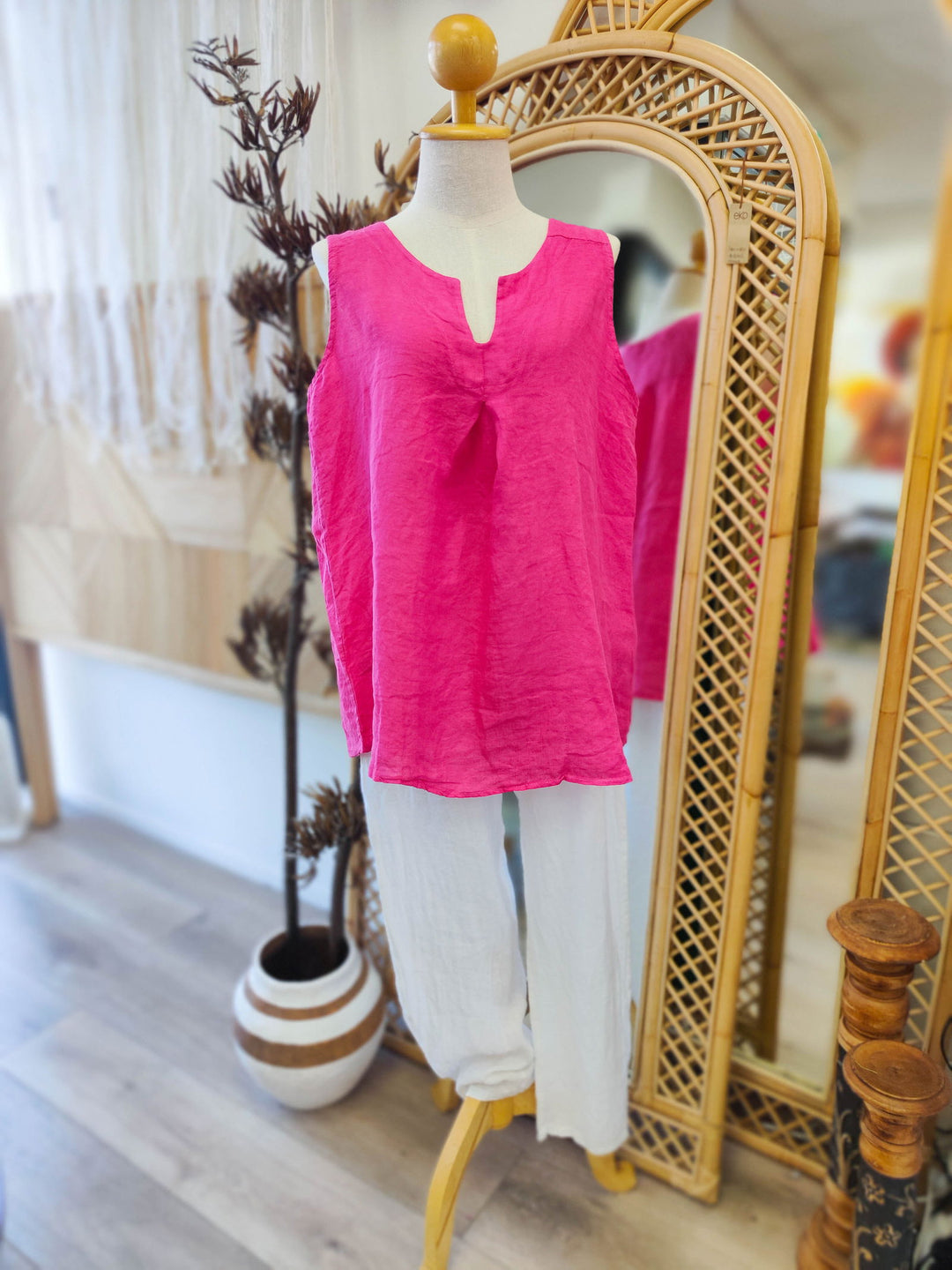 Lila Linen Singlet - eKo NZ - 