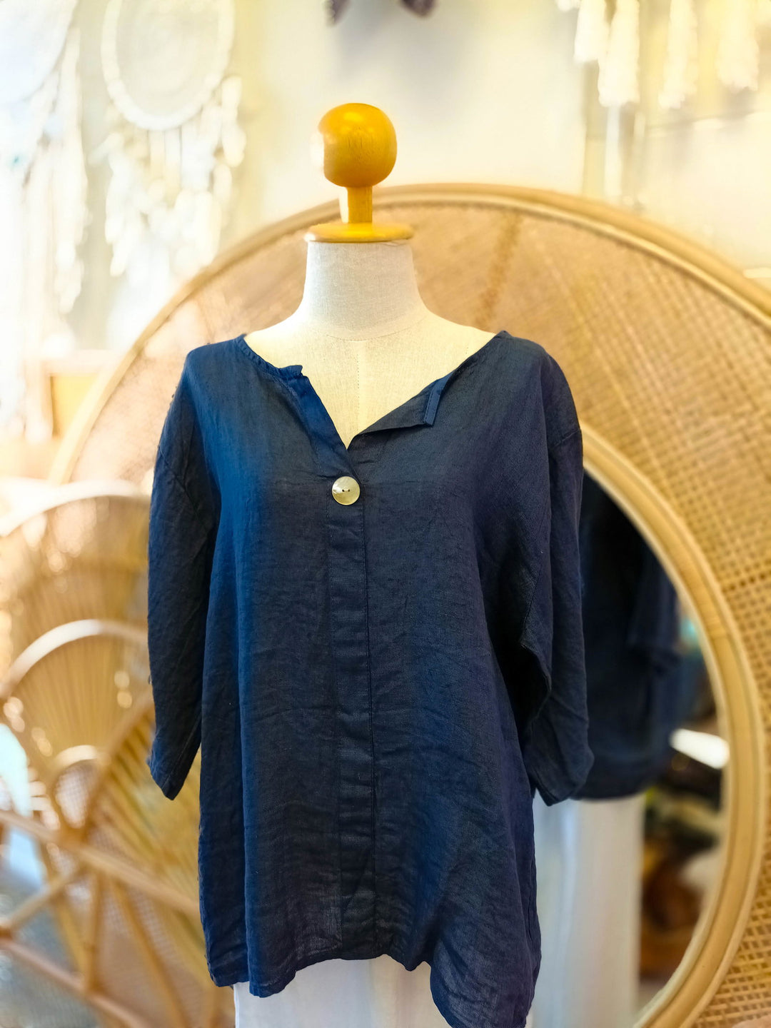 Linen Button Top - eKo NZ - 