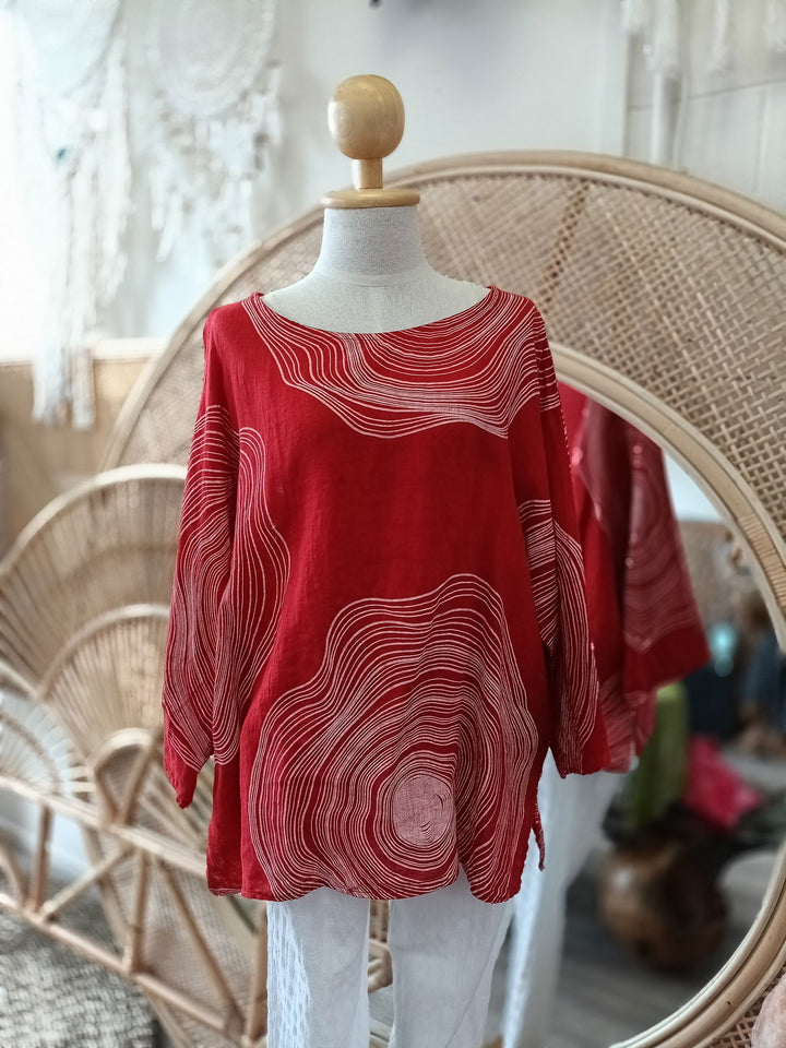 Linen Swirl Top - eKo NZ - 