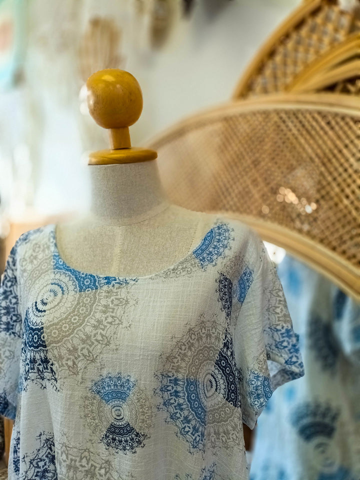 Mandala Cotton Linen Dress - eKo NZ - 