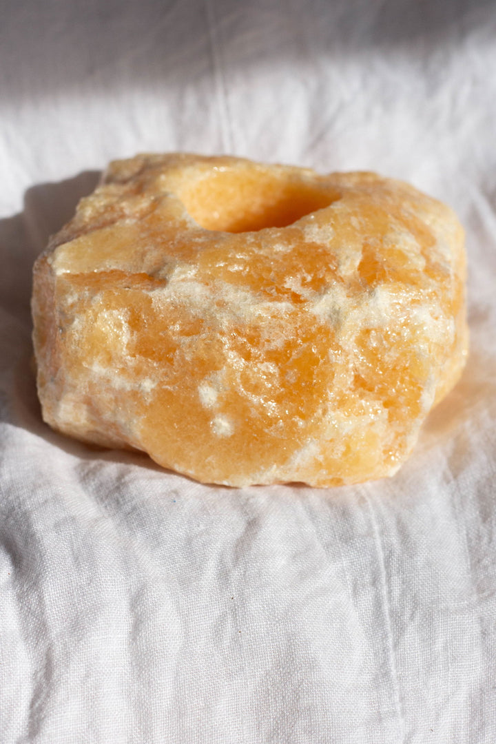 Orange Calcite Candle Holder - eKo NZ - 