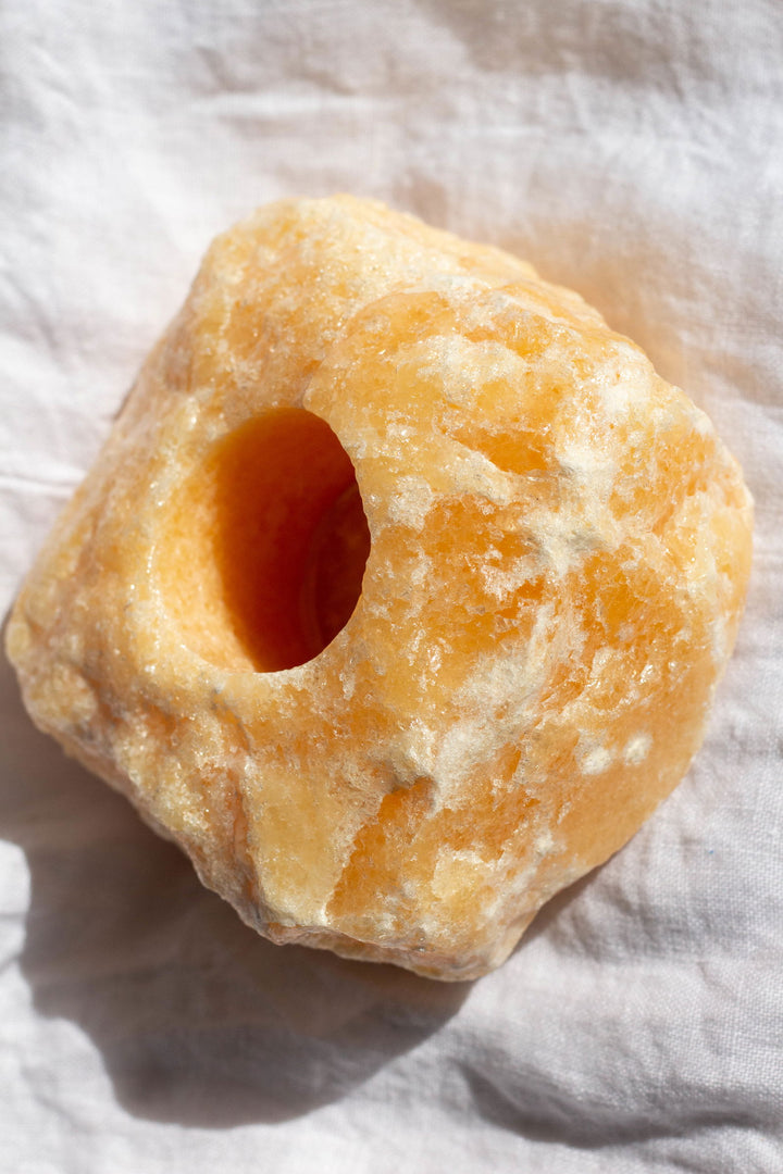 Orange Calcite Candle Holder - eKo NZ - 