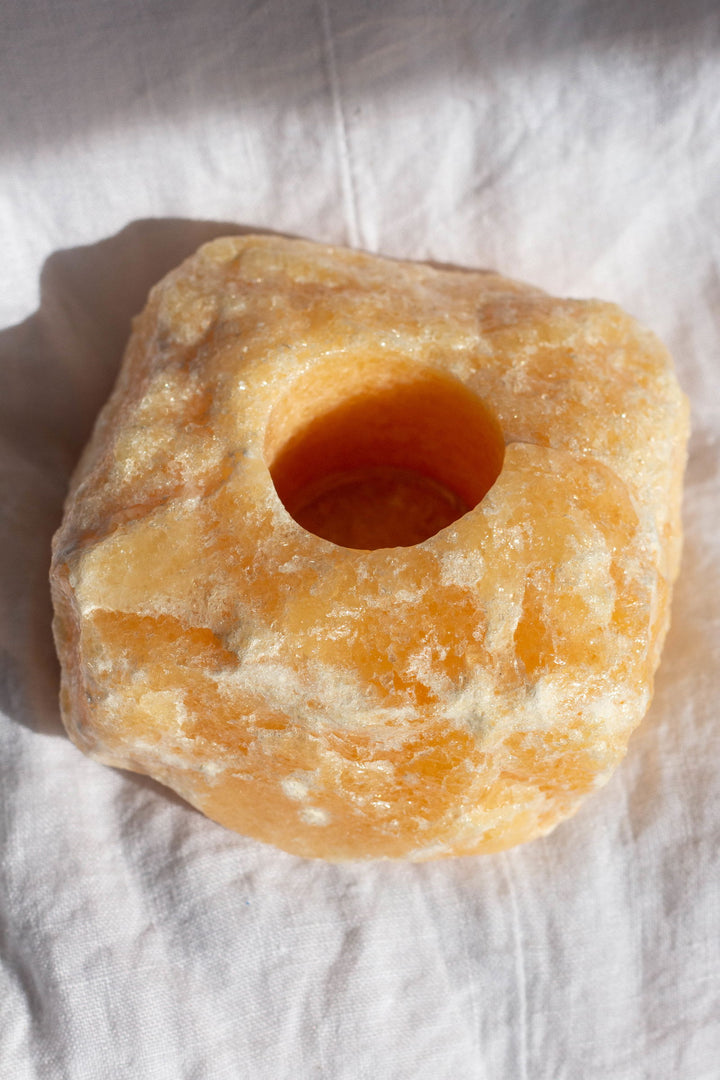 Orange Calcite Candle Holder - eKo NZ - 