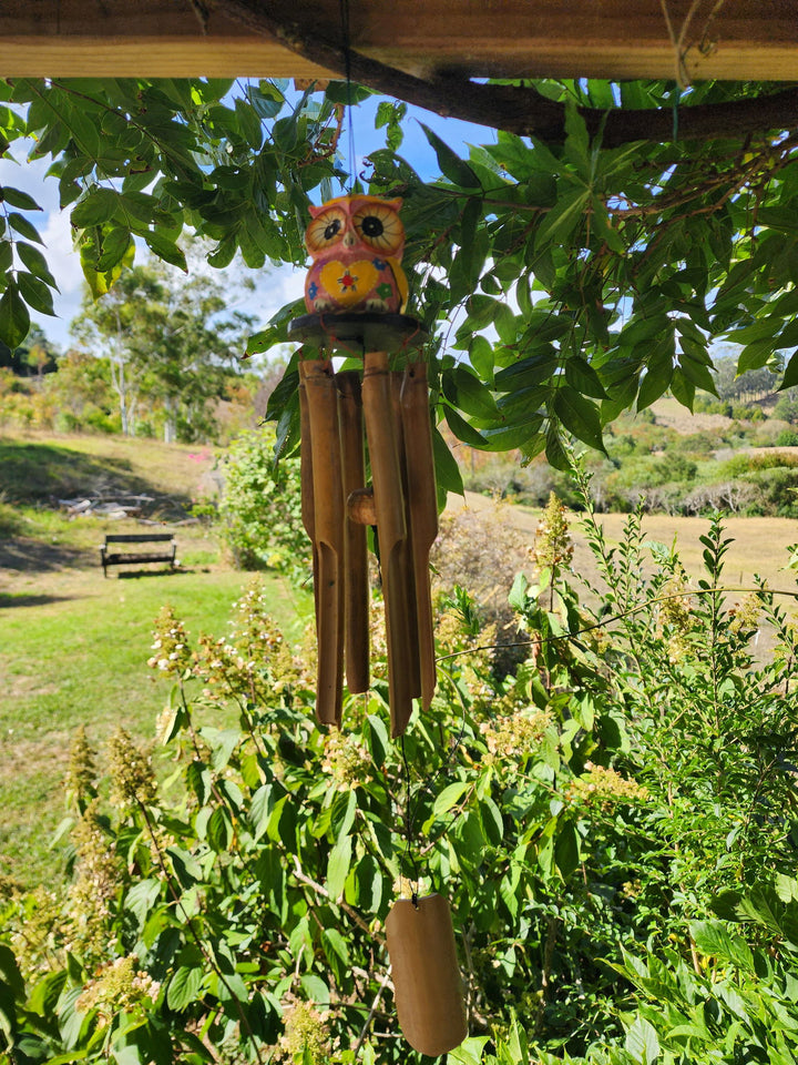 Owl 7cm Bamboo Windchime - eKo NZ - 