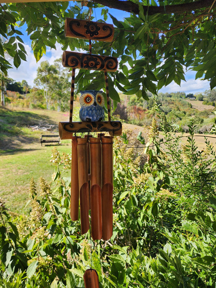 Owl Bamboo Windchime - eKo NZ - 