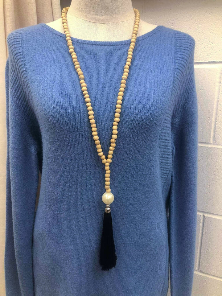 Pearl Wood Tassle Necklace - eKo NZ - 
