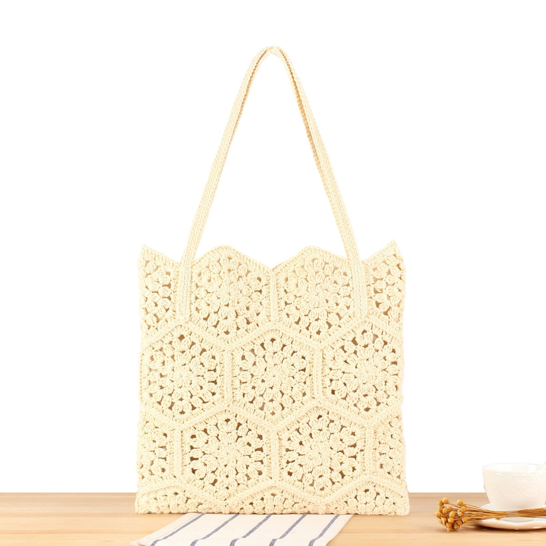 Crochet Bag with shoulder straps in cream