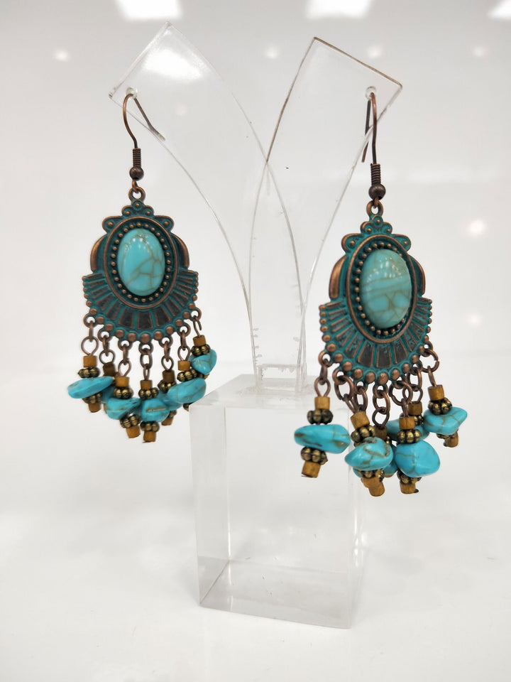 Turquoise Beaded Earrings - eKo NZ - 