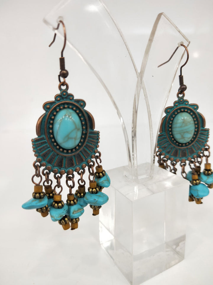 Turquoise Beaded Earrings - eKo NZ - 