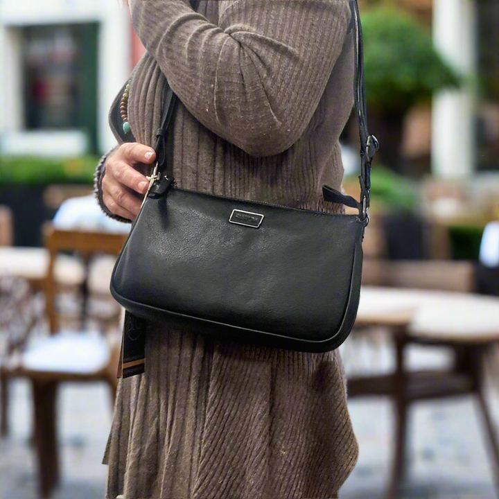 Leather Oval Cross Body Bag