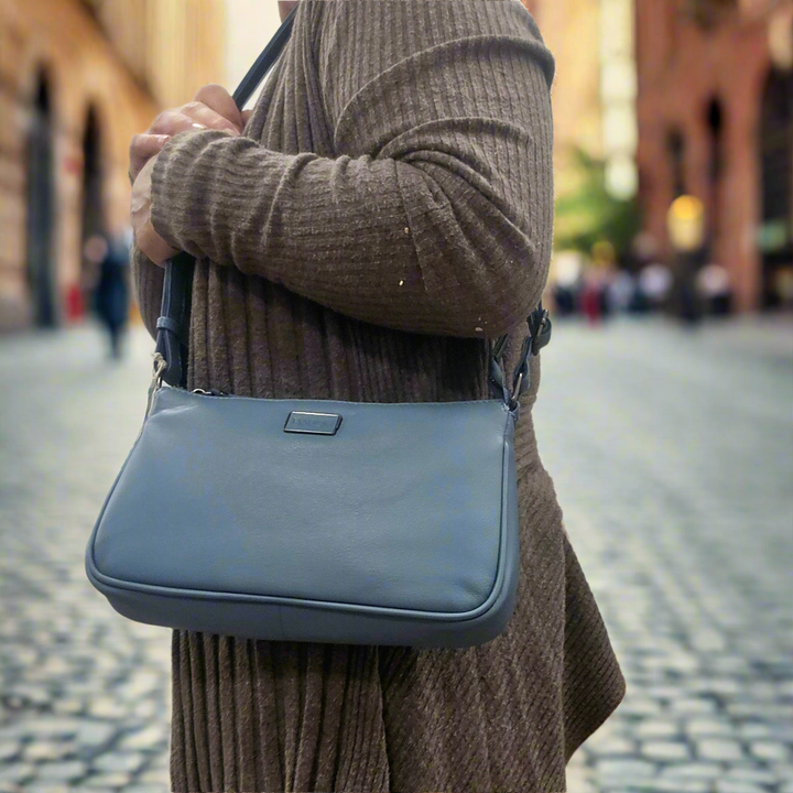 Leather Oval Cross Body Bag