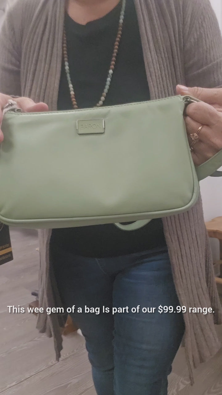 Leather Oval Cross Body Bag