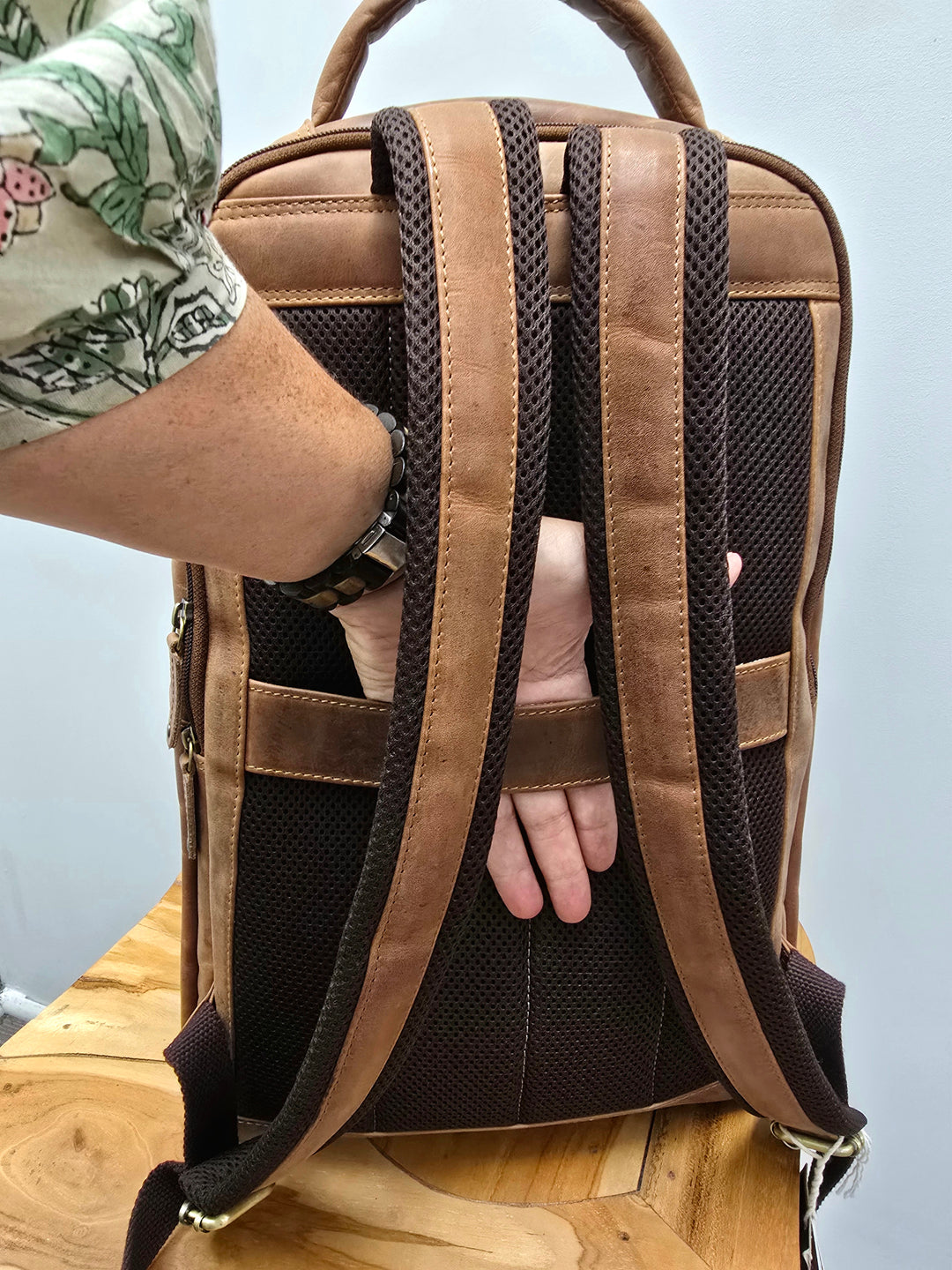 Leather Back Road Backpack