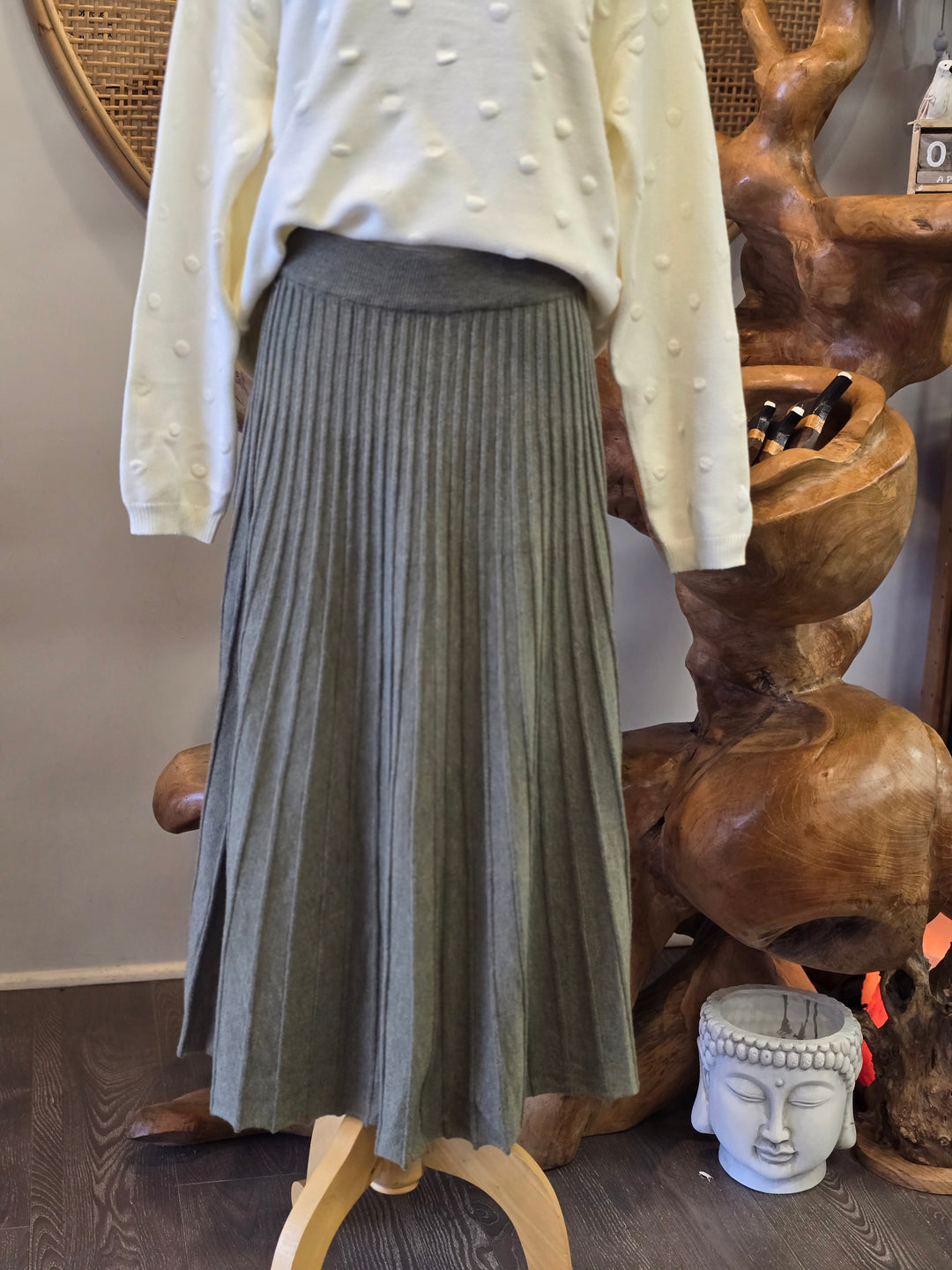 Knit Pleated Skirt