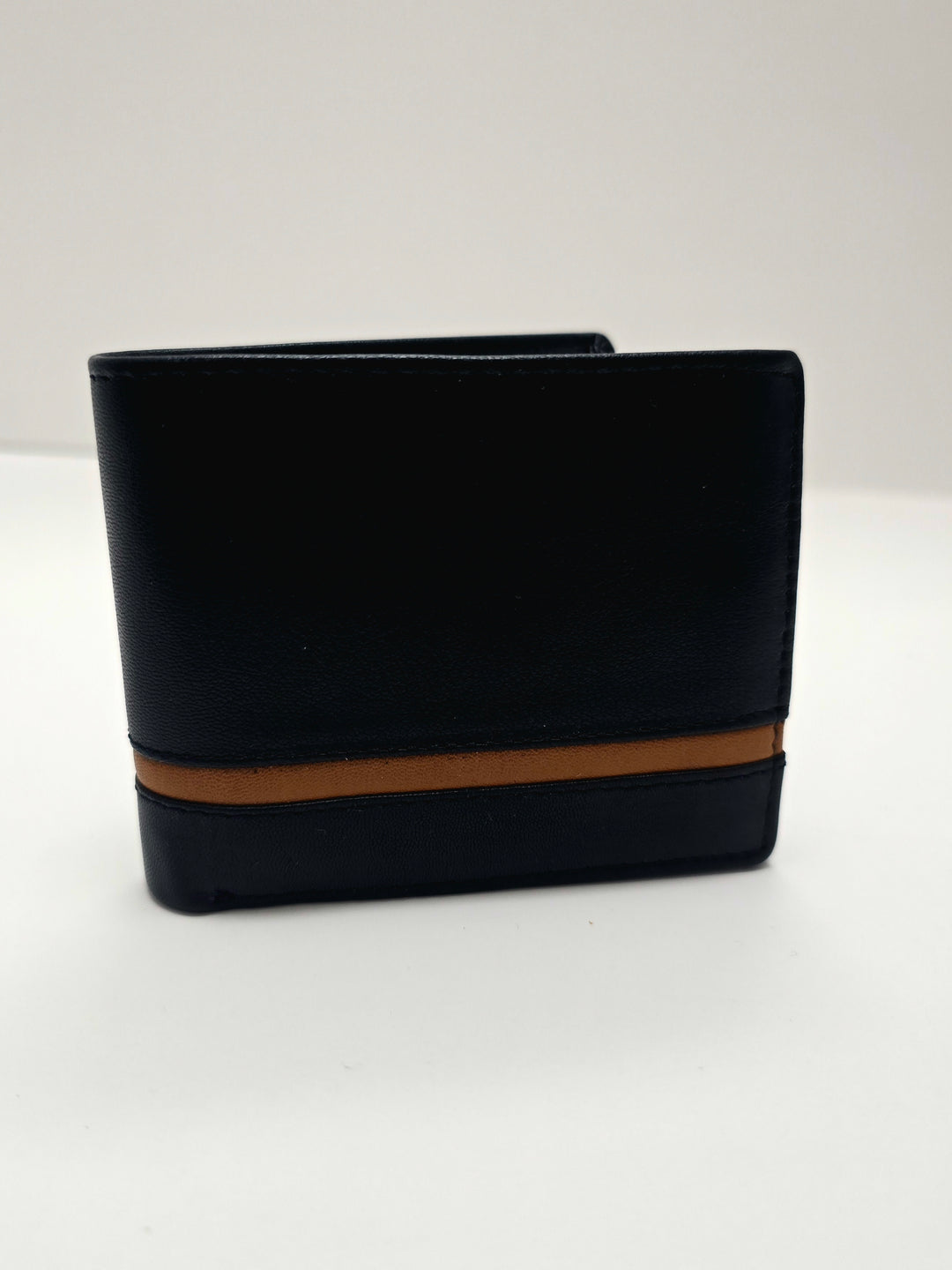 Leder Street Men's Leather Wallet - Navy & Tan