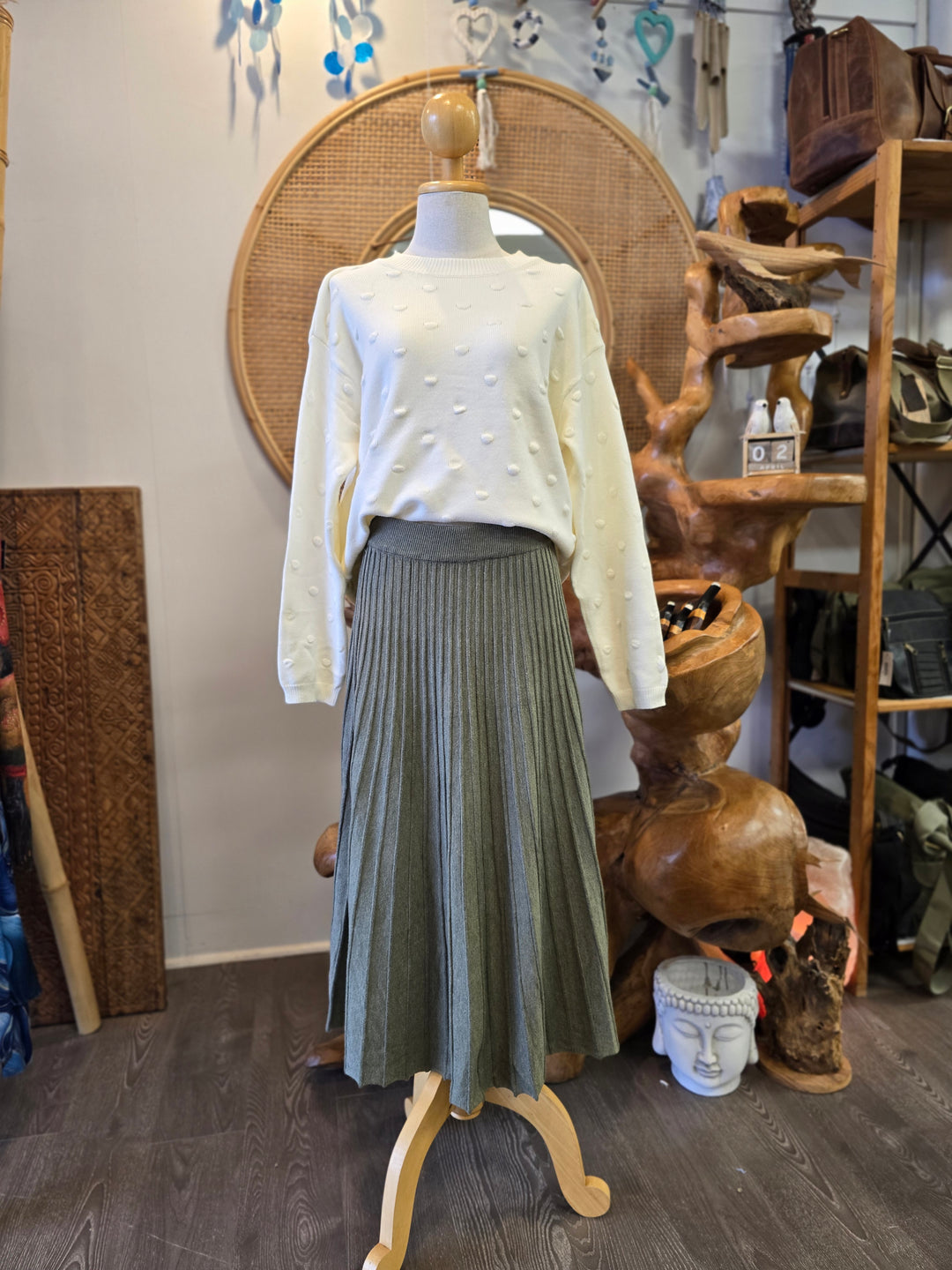 Knit Pleated Skirt