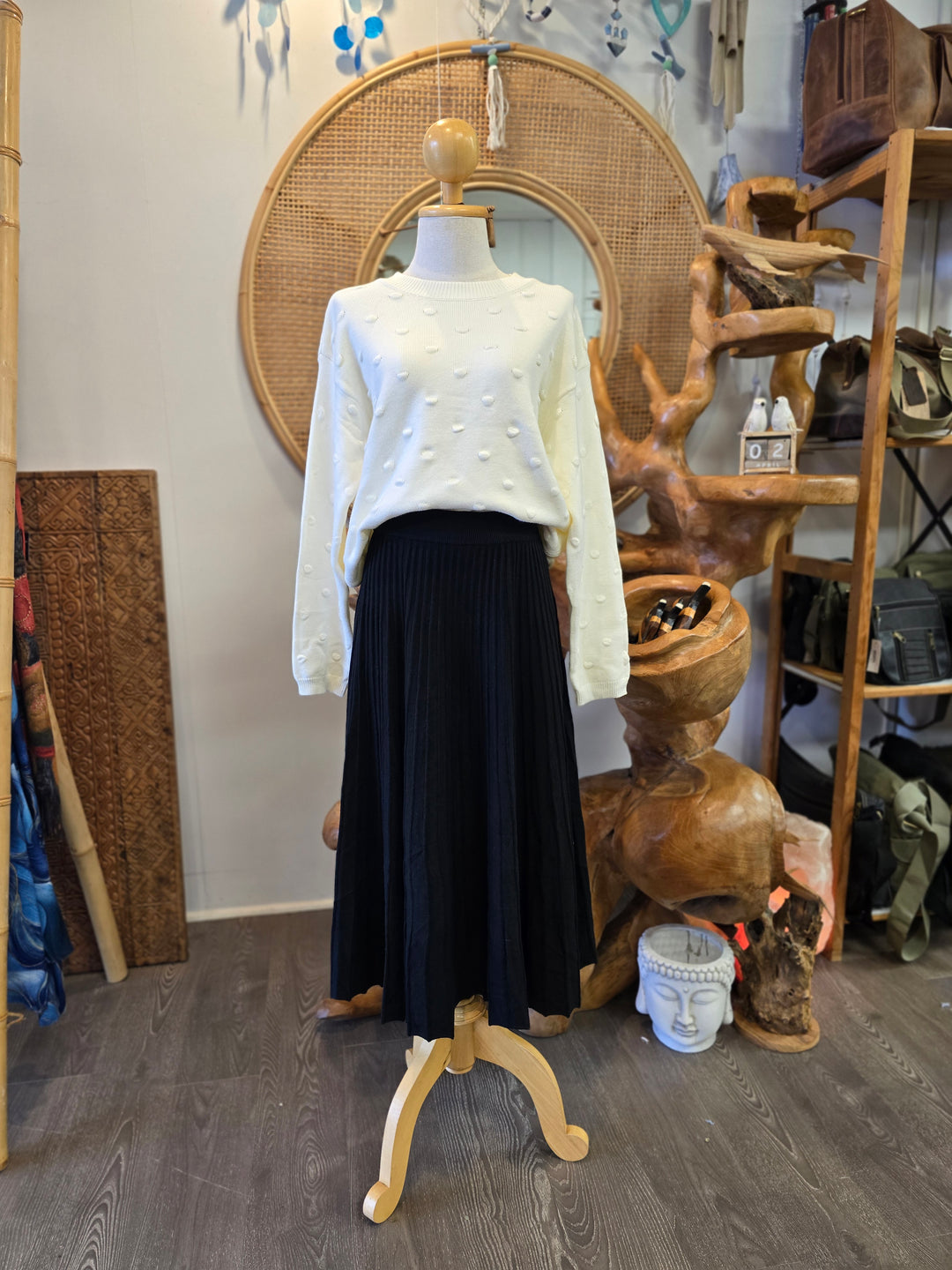 Knit Pleated Skirt