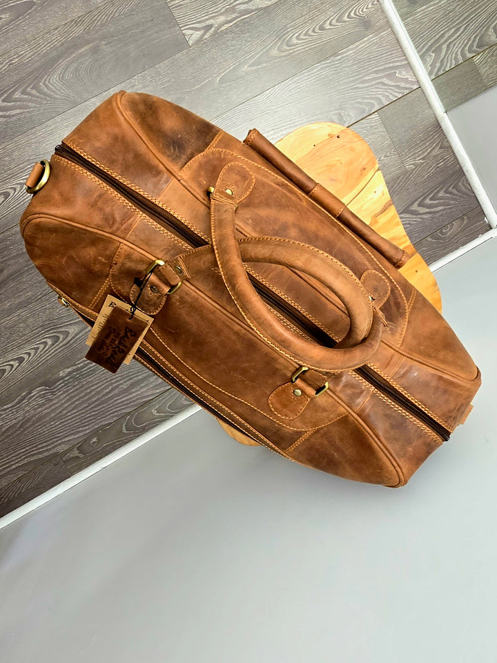 Leather Back Road Overnight Bag